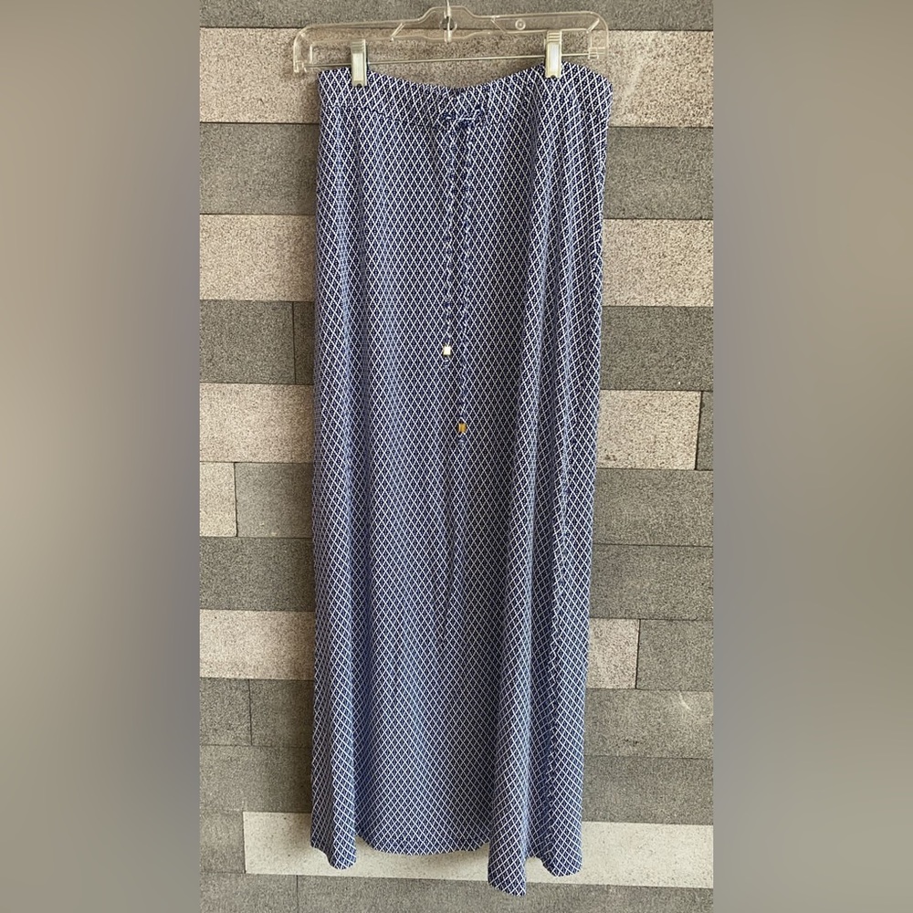 Michael Kors blue and white maxi skirt size M